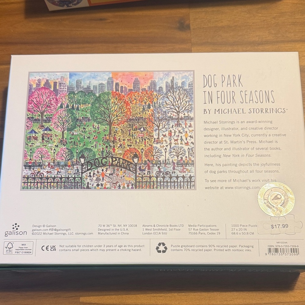1000-Piece Park Seasons Jigsaw Puzzle - Multicolor - Picture 2 of 2